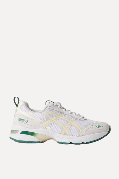 GEL-1090V2 Faux Leather & Suede-Trimmed Mesh Sneakers from Asics