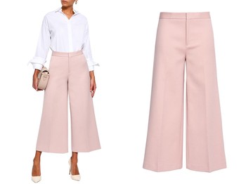 Cropped Cotton-Blend Jersey Wide-Leg Pants in Baby Pink from Filippa K