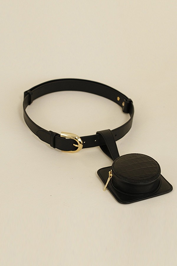 Pana Pouch In Onyx Croc from Ashya