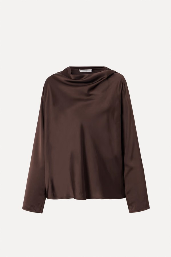 Riddy Oversized Draped Satin Blouse from LOULOU DE SAISON
