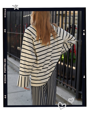 Striped Sweatshirt With Cuffs from Zara