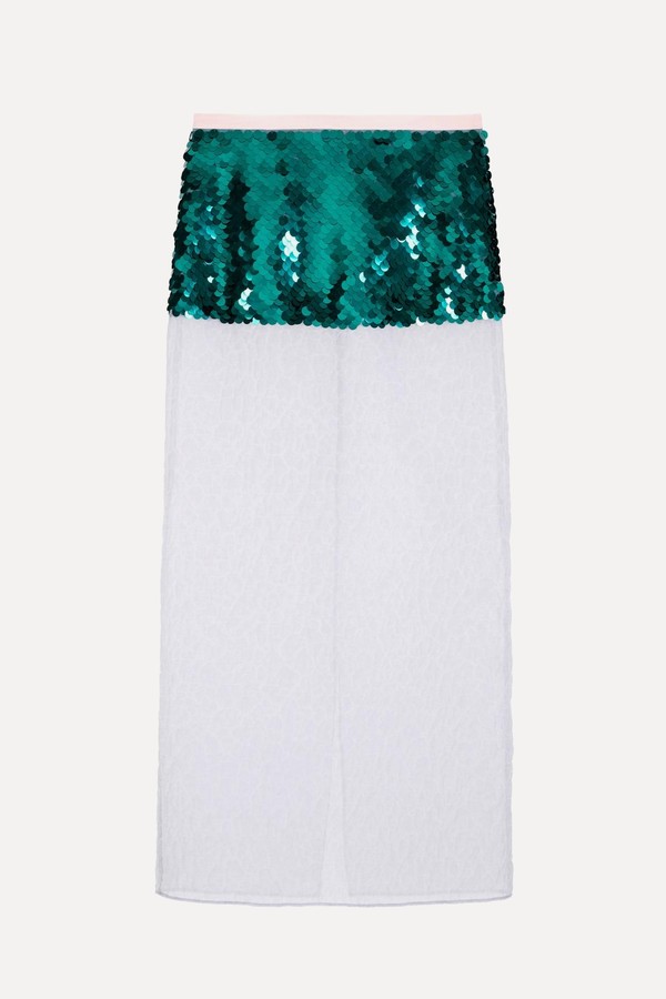Contrast Sequinned Skirt