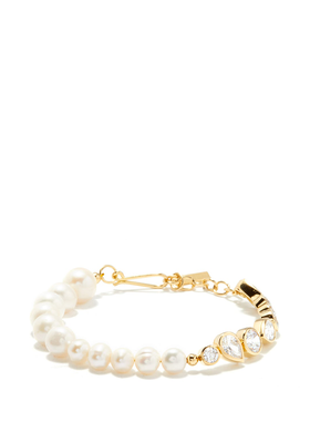 Pearl, Crystal & 14kt Gold-Vermeil Bracelet from Completedworks