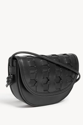Leather Woven Saddle Bag
