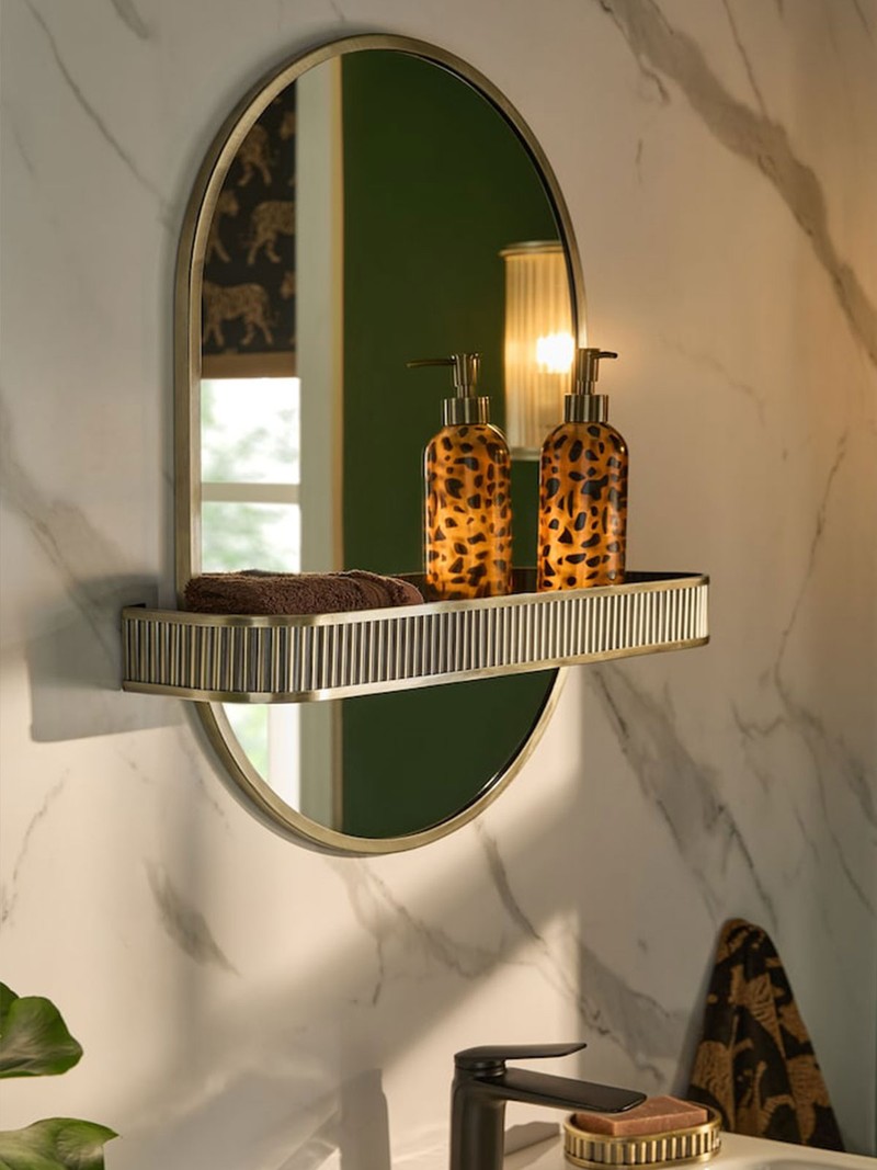Rib Shelf Bathroom Wall Mirror