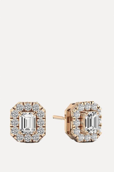 Emerald Cut Diamond Studs from SSJ Diamonds