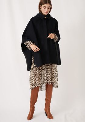 Cape-Style Wool Coat from Maje