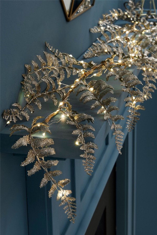 Lit Faux Fern Garland