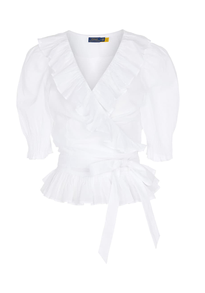 Ruffle-Trimmed Cotton Blouse from Polo Ralph Lauren