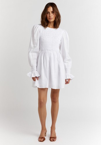 Kennedy Shirred Linen Dress from Dissh