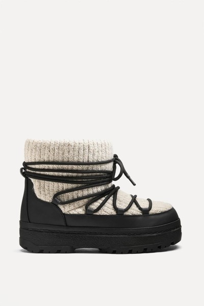 Lace-Up Tricot Boots from Oysho