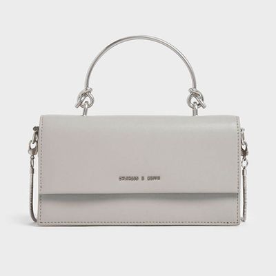 Grey Demi Metal Top Handle Long Wallet from Charles & Keith