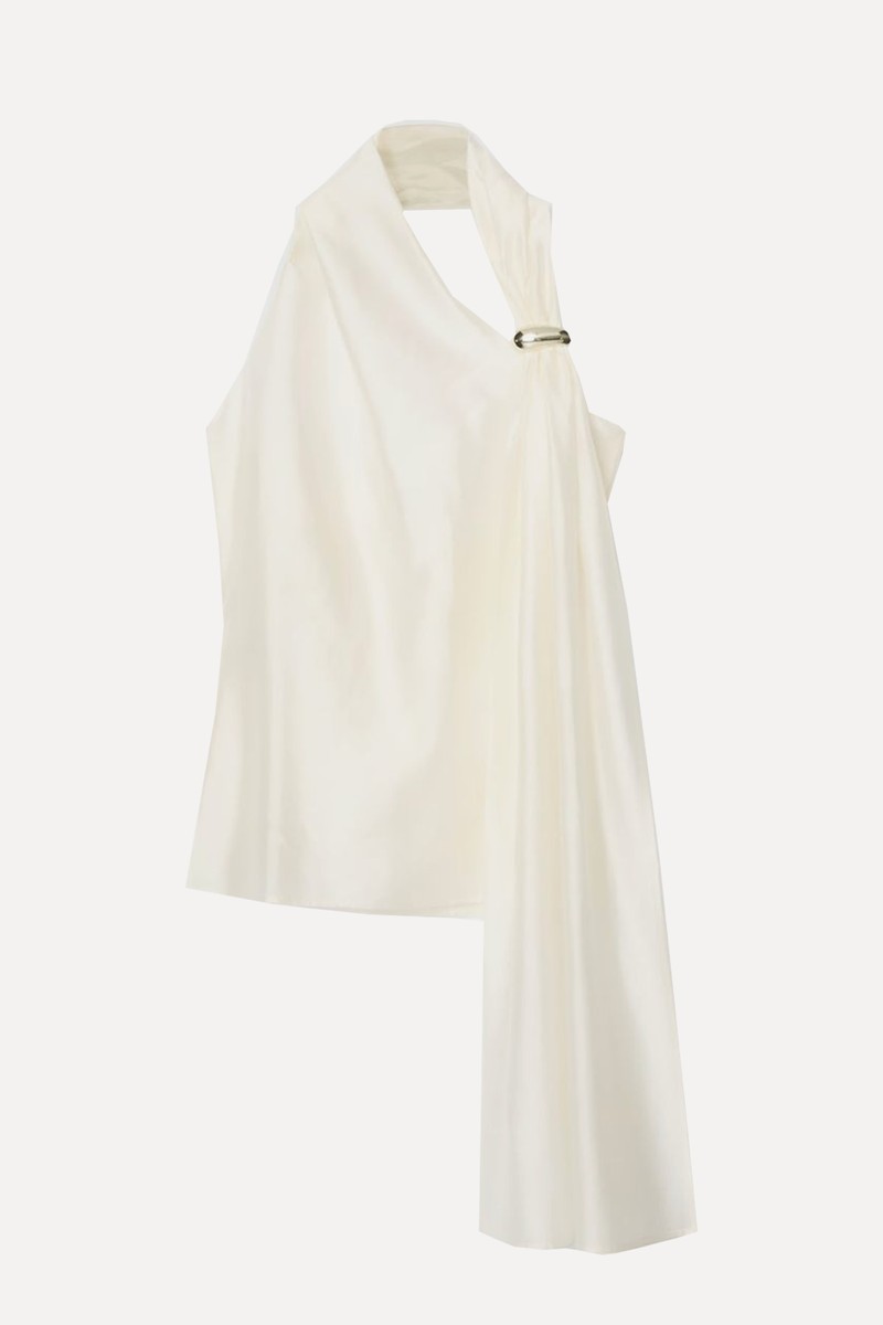 Asymmetric Brooch-Detail Blouse from COS