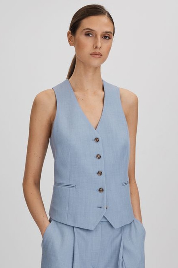 June Tencel Blend Single Breasted Suit Waistcoat from Reiss