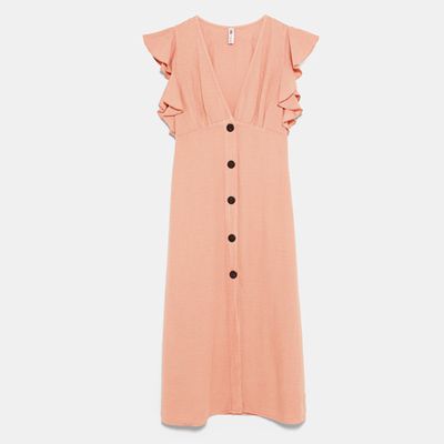 Rustic Dress With Ruffle Trim from Zara