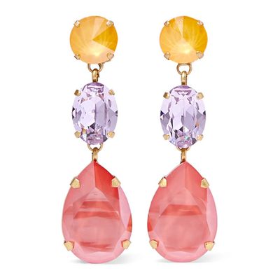 Gold-tone Swarovski crystal clip earrings from Roxanne Assoulin