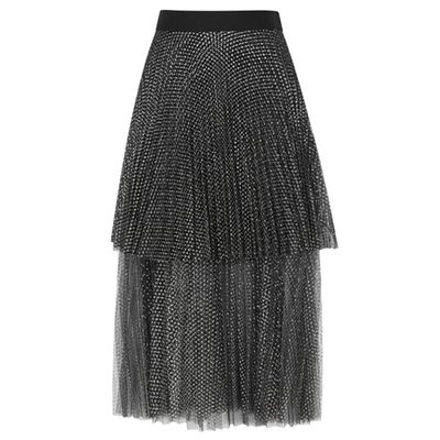 Black Metallic Weave Tulle Skirt from Christopher Kane