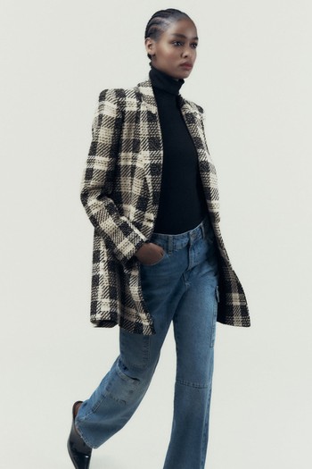 Long Textured Check Blazer, £79.99 | Zara 