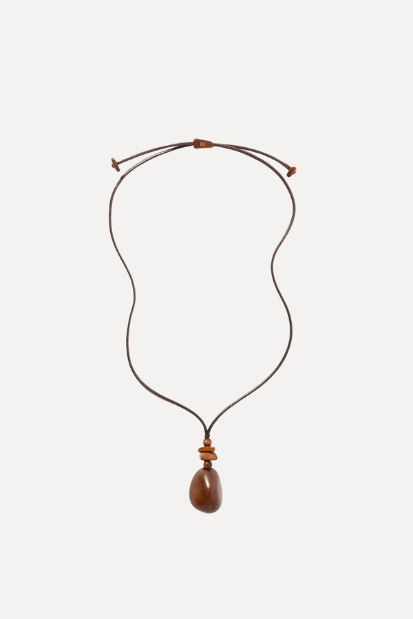 The Pendant Tagua & Leather Necklace from HUNTING SEASON 