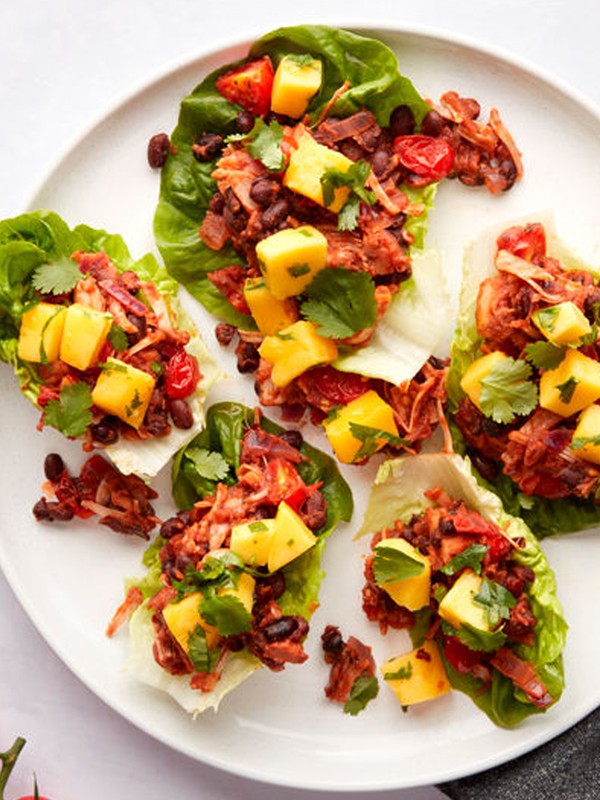 Spiced Jackfruit Lettuce Boats & Mango Salsa