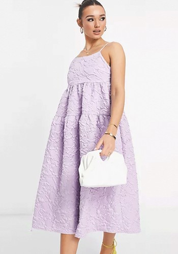 Jacquard Tiered Midi Dress  from Y.A.S