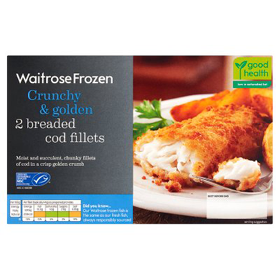 Frozen 2 Breaded Cod fillets from Waitrose
