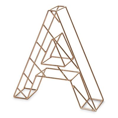 Rose Gold Wire Alphabet Letter from Oliver Bonas