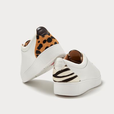 RALLY Leather Trainers Leopard-Back, £100