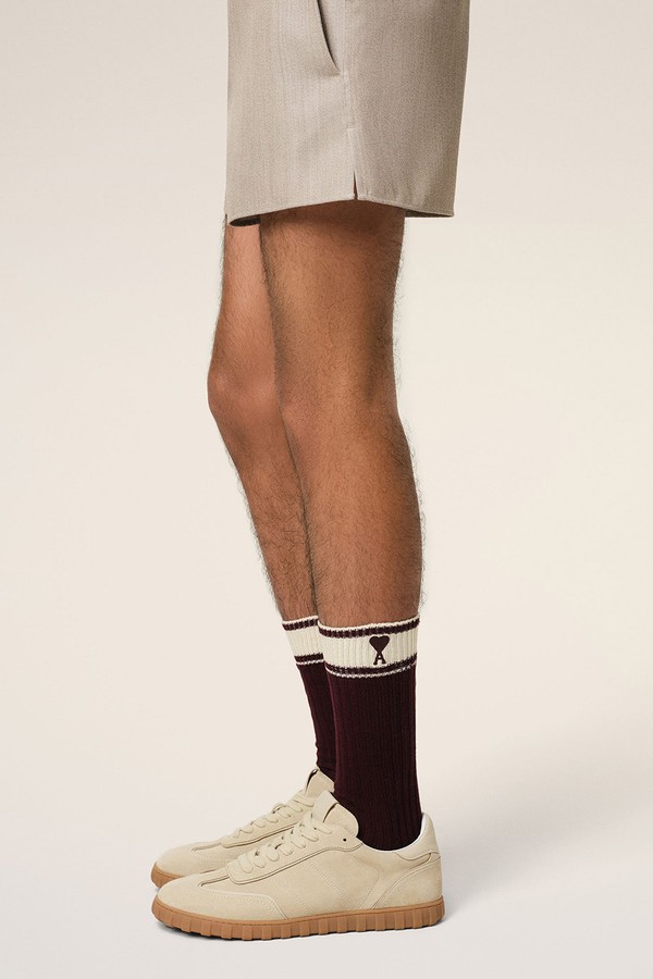Cotton Ami De Coeur Striped Socks from Ami Paris