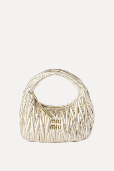 Wander Matelassé Nappa Leather Hobo Bag from Miu Miu