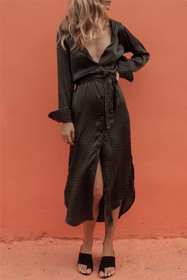 Joni Long Sleeve Dress Silk Polka Dot