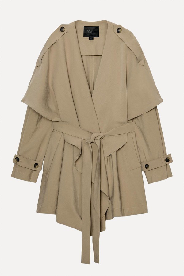 ZW Collection Short Flowing Trench Coat from Zara