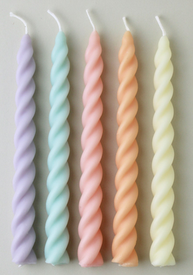 Set Of 5 Beeswax & Soy Blend Twist Candles  from Retroverse Vintage