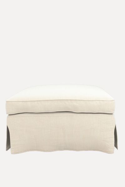 Linen Loose Cover For Fanshawe Square Footstool  from Oka