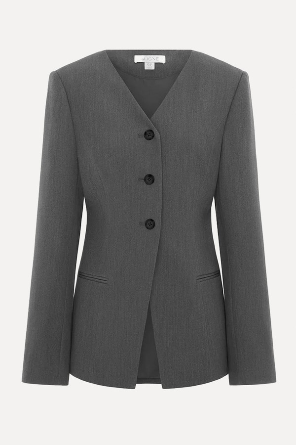 Daphne V Neck Waisted Blazer from Aligne