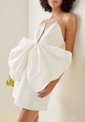 Exclusive Bow-Detailed Silk Faille Mini Dress from Carolina Herrera