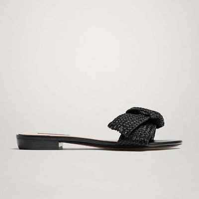 Black Sandals With Bow Detail from Massimo Dutti
