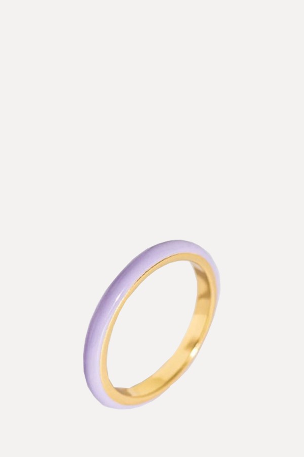 Lavender Enamel & Gold Stacking Ring from Claire Hill Designs