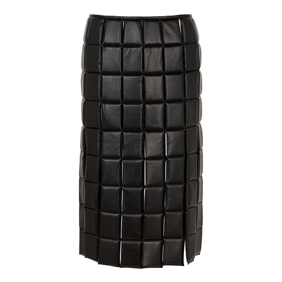Quilted Faux Leather Midi Skirt, £510 | A.W.A.K.E.