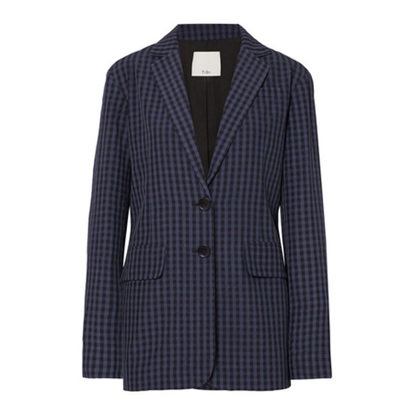 Oversized Gingham Seersucker Blazer from Tibi