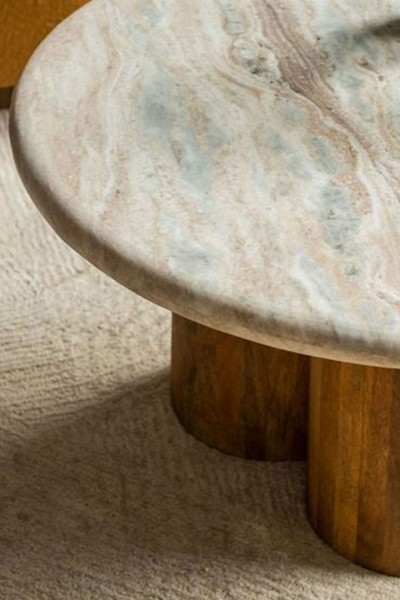 Column Marble Coffee Table from Atkin & Thyme