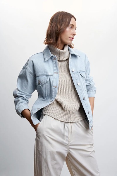 Denim Oversized Jacket from Mango