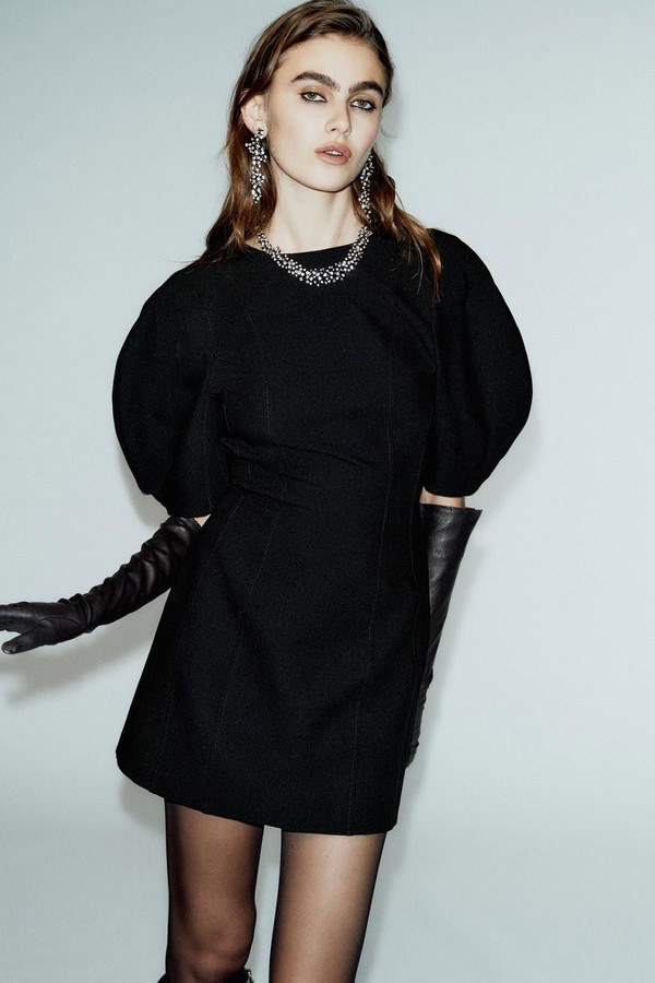 Short Dress With Globe Sleeves from Zara