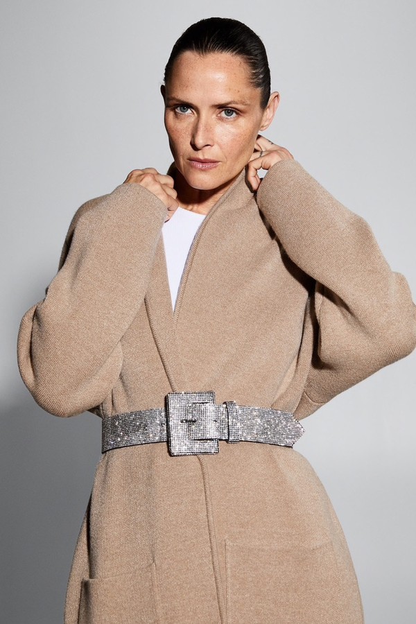 Oversized Knitted Coat With Pockets