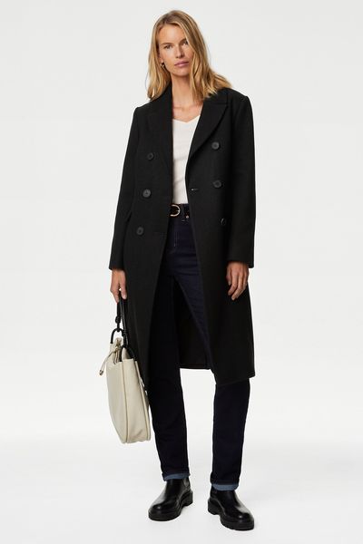 Double Breasted Longline Tailored Coat