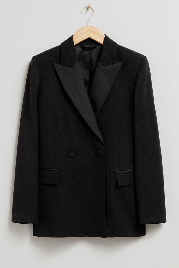 Satin-Detailed Wool Blazer from & Other Stories