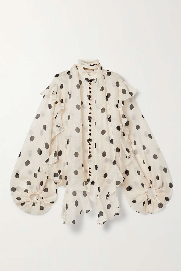Crush Ruffled Linen-Blend Blouse from Zimmermann