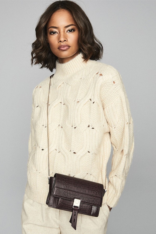 Funnel Neck Knitted Jumper