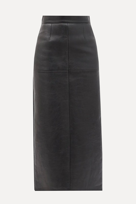 Black Leather Pencil Skirt from Miu Miu