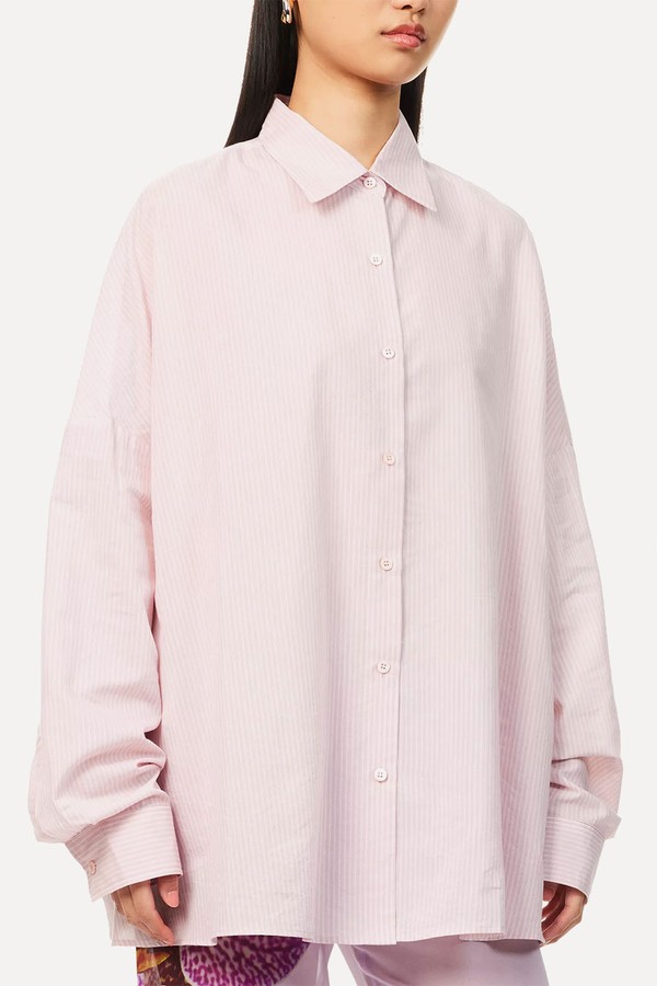 Casia Stripe Oversized Cotton-Blend Shirt from Dries Van Noten